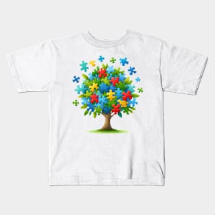 Tree Puzzle Autism Awareness Gift for Birthday, Mother's Day, Thanksgiving, Christmas Kids T-Shirt